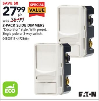 RONA Eaton 2-pack slide dimmers offer