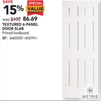 RONA Metrie textured 6-panel door slab 30 offer