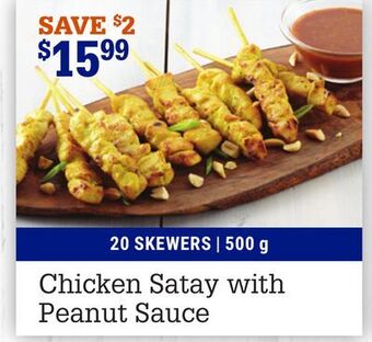 M & M Food Market Chicken satay with peanut sauce offer