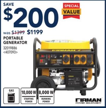 RONA Firman portable generator offer