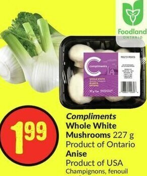 FreshCo Compliments Whole White Mushrooms 227 g offer