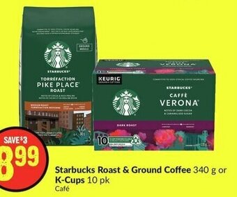 FreshCo Starbucks Roast & Ground Coffee 340 g or K-Cups 10 pk offer