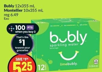 FreshCo Bubly 12x355 mL Montellier 10x355 mL offer