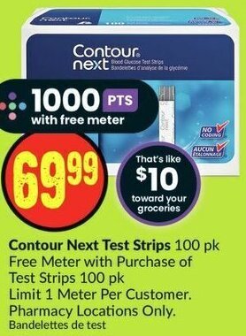 FreshCo Contour Next Test Strips 100 pk Free Meter with Purchase of Test Strips 100 pk offer