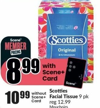 FreshCo Scotties Facial Tissue 9 pk offer