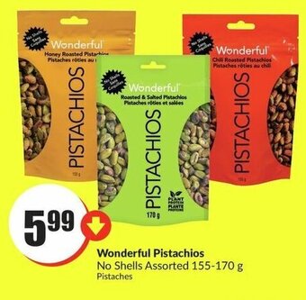 FreshCo Wonderful Pistachios No Shells Assorted 155-170 g offer