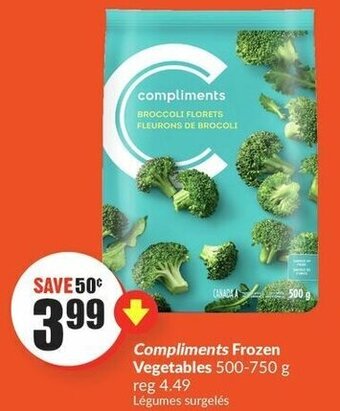 FreshCo Compliments Frozen Vegetables 500-750 g offer