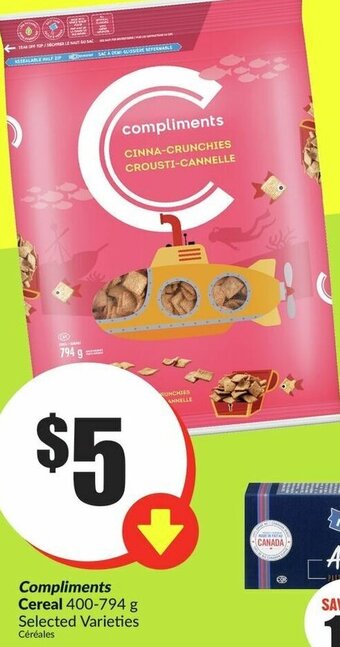FreshCo Compliments Cereal 400-794 g offer