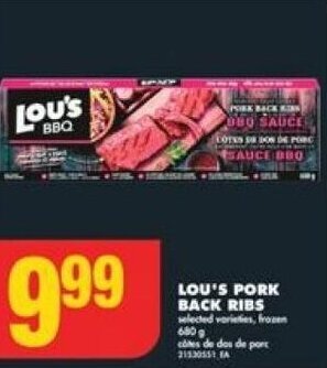 No Frills LOU'S PORK BACK RIBS offer