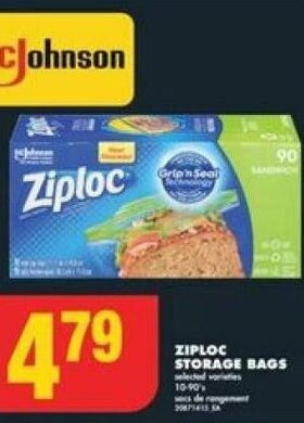 No Frills ZIPLOC STORAGE BAGS offer