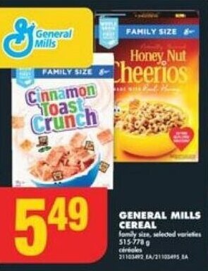 No Frills GENERAL MILLS CEREAL offer