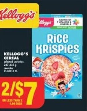 No Frills KELLOGG'S CEREAL 247-435G offer
