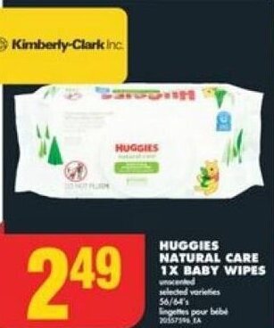 No Frills HUGGIES NATURAL CARE 1X BABY WIPES offer