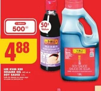 No Frills LEE KUM KEE SESAME OIL 445 m SOY SAUCE 1.9L offer