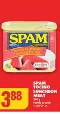 No Frills SPAM TOCINO LUNCHEON MEAT offer