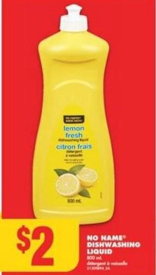 No Frills NO NAME DISHWASHING LIQUID offer