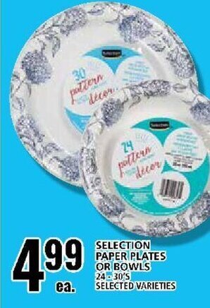 Food Basics SELECTION PAPER PLATES OR BOWLS offer