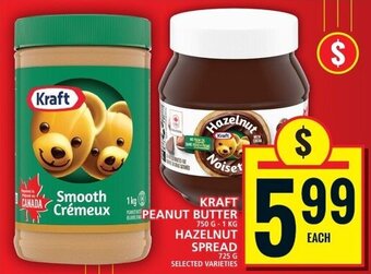 Food Basics KRAFT PEANUT BUTTER OR HAZELNUT SPREAD offer