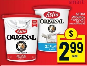 Food Basics ASTRO ORIGINAL YOGOURT 650-750 G offer