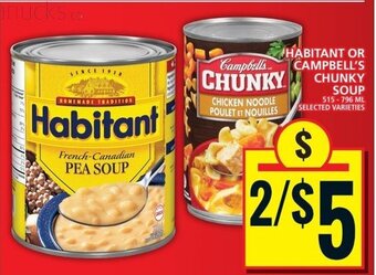 Food Basics HABITANT OR CAMPBELL'S CHUNKY SOUP offer