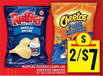 Food Basics RUFFLES POTATO CHIPS OR CHEETOS SNACKS offer