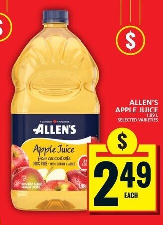 Food Basics ALLEN'S APPLE JUICE offer