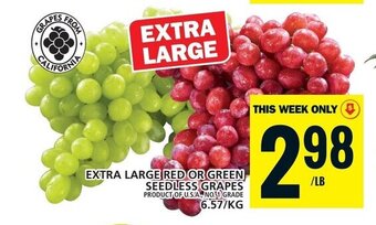 Food Basics EXTRA LARGE RED OR GREEN SEEDLESS GRAPES offer