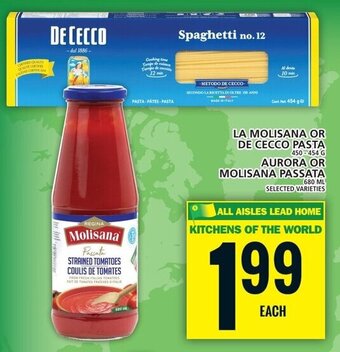 Food Basics LA MOLISANA OR DE CECCO PASTA, AURORA OR MOLISANA PASSATA offer