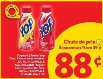 Walmart Yogourt à boire Yop offer