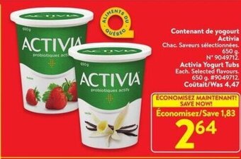 Walmart Activia Yogurt Tubs offer