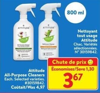Walmart Attitude All-Purpose Cleaners offer