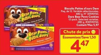 Walmart Dare Bear Paws Cookies offer