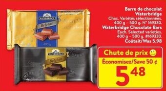 Walmart Waterbridge Chocolate Bars offer