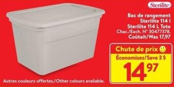 Walmart Sterilite Tote offer