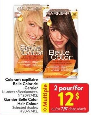 Walmart Garnier Belle Color Hair Colour offer