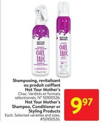 Walmart Not Your Mother's Shampoo, Conditioner or Styling Products offer