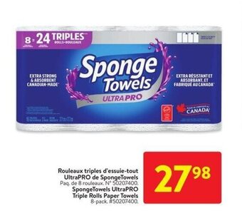 Walmart SpongeTowels UltraPRO Triple Rolls Paper Towels offer