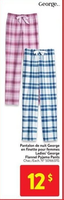 Walmart Ladies' George Flannel Pyjama Pants offer