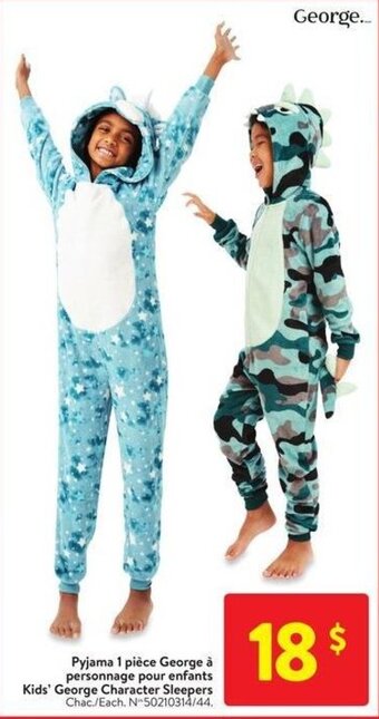 Walmart Kids' George Character Sleepers offer