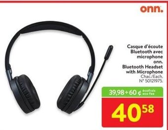 Walmart onn. Bluetooth Headset with Microphone offer