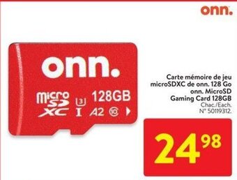 Walmart onn. MicroSD Gaming Card 128GB offer