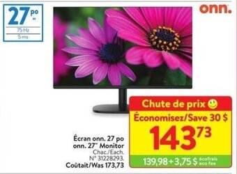 Walmart onn. 27" Monitor offer