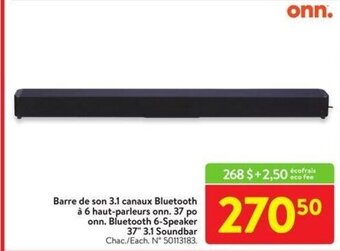 Walmart onn. Bluetooth 6-Speaker 37" 3.1 Soundbar offer