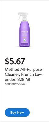 Walmart Method all-purpose cleaner, french lavender, 828 ml offer