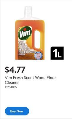 Walmart Vim fresh scent wood floor cleaner offer