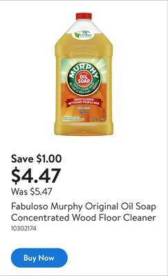 Walmart Fabuloso murphy original oil soap concentrated wood floor cleaner offer