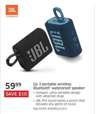 The Source Jbl go 3 portable wireless bluetooth waterproof speaker offer