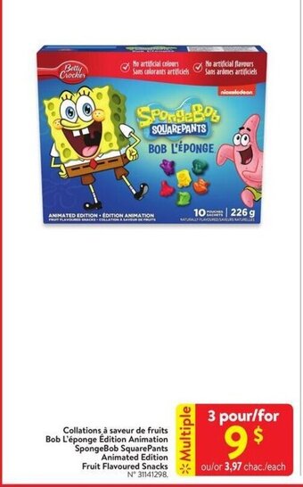 Walmart SpongeBob SquarePants Animated Edition Fruit Flavoured Snacks offer