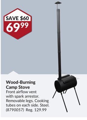 Princess Auto Wood-burning camp stove offer