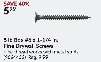 Princess Auto 5 lb box #6 x 1-1/4 in. fine drywall screws offer